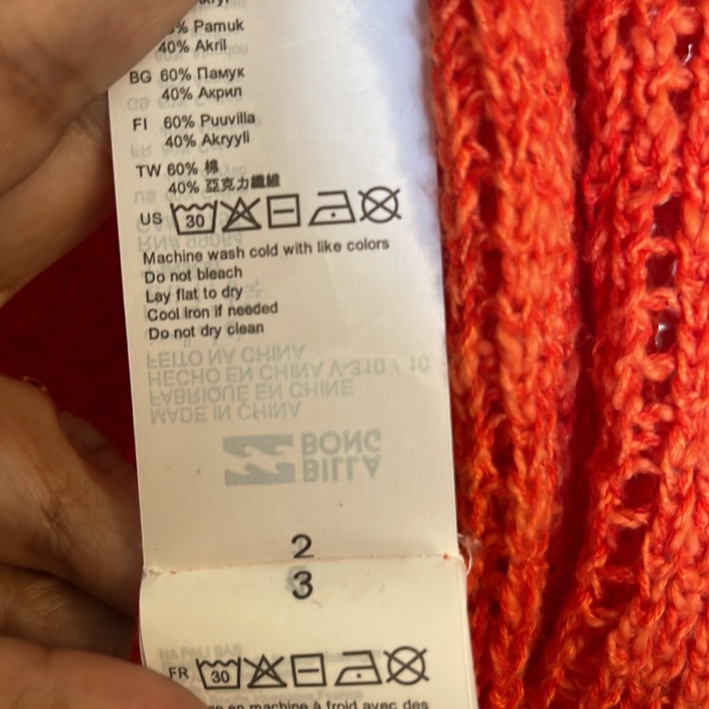 Billabong Rust Color Sweater - Size Small - image 8